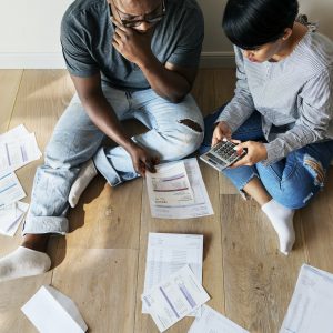 Couple managing the debt